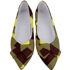 Black And Yellow Plaids Diagonal Women s Bow Heels by ConteMonfrey