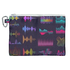 Colorful-sound-wave-set Canvas Cosmetic Bag (xl) by Wegoenart