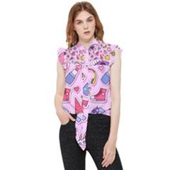 Fashion-patch-set Frill Detail Shirt by Wegoenart