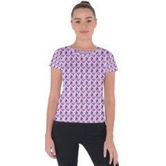 Purple Design Short Sleeve Sports Top  by designsbymallika