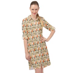 Abstract Pattern Long Sleeve Mini Shirt Dress by designsbymallika