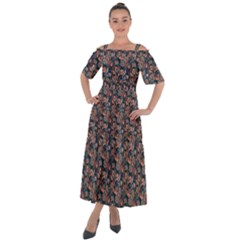 Paisley Pattern Shoulder Straps Boho Maxi Dress  by designsbymallika