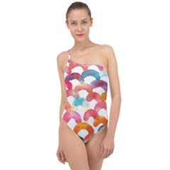 Rainbow Pattern Classic One Shoulder Swimsuit by designsbymallika