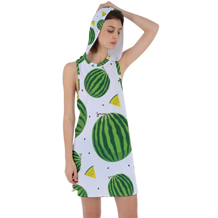 Watermelon Fruit Racer Back Hoodie Dress