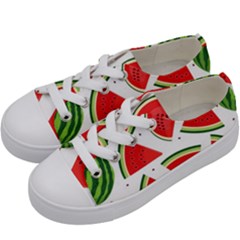 Watermelon Cuties White Kids  Low Top Canvas Sneakers by ConteMonfrey