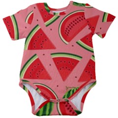 Red Watermelon  Baby Short Sleeve Onesie Bodysuit by ConteMonfrey