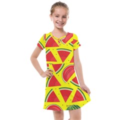 Yellow Watermelon   Kids  Cross Web Dress by ConteMonfrey