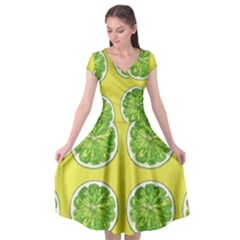 Yellow Lemonade  Cap Sleeve Wrap Front Dress by ConteMonfrey