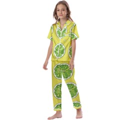 Yellow Lemonade  Kids  Satin Short Sleeve Pajamas Set by ConteMonfrey