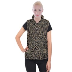Zentangle-styled-ornament-pattern Women s Button Up Vest by Wegoenart