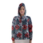 Seamless-floral-pattern-with-tropical-flowers Women s Hooded Windbreaker