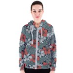 Seamless-floral-pattern-with-tropical-flowers Women s Zipper Hoodie