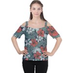 Seamless-floral-pattern-with-tropical-flowers Cutout Shoulder Tee