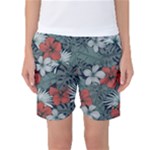 Seamless-floral-pattern-with-tropical-flowers Women s Basketball Shorts