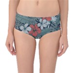 Seamless-floral-pattern-with-tropical-flowers Mid-Waist Bikini Bottoms