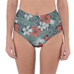 Seamless-floral-pattern-with-tropical-flowers Reversible High-Waist Bikini Bottoms