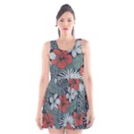 Seamless-floral-pattern-with-tropical-flowers Scoop Neck Skater Dress
