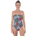 Seamless-floral-pattern-with-tropical-flowers Tie Back One Piece Swimsuit