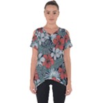 Seamless-floral-pattern-with-tropical-flowers Cut Out Side Drop Tee
