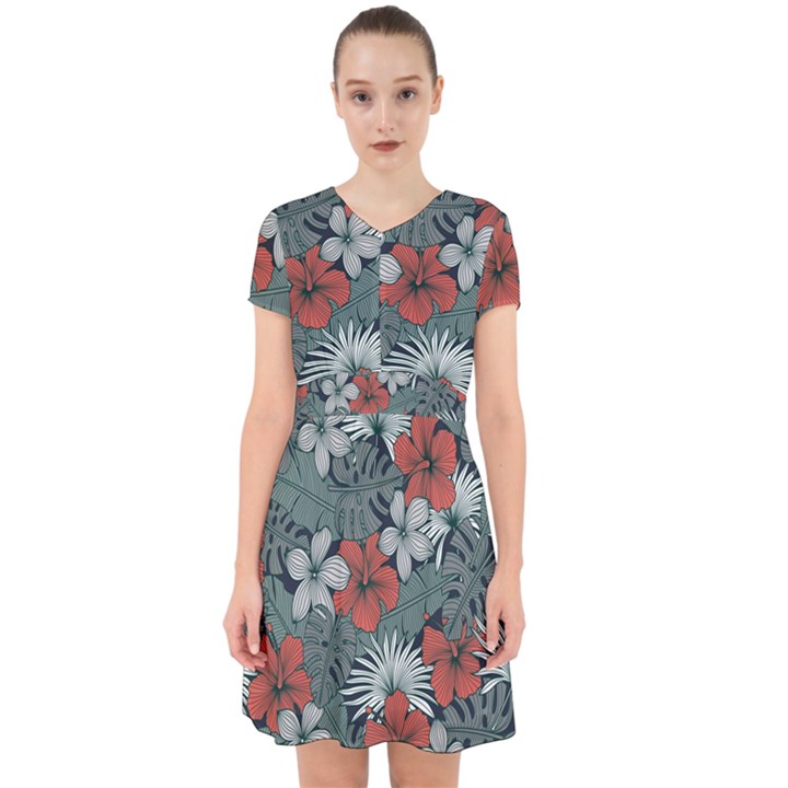 Seamless-floral-pattern-with-tropical-flowers Adorable in Chiffon Dress