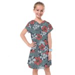 Seamless-floral-pattern-with-tropical-flowers Kids  Drop Waist Dress