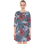 Seamless-floral-pattern-with-tropical-flowers Smock Dress