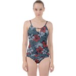 Seamless-floral-pattern-with-tropical-flowers Cut Out Top Tankini Set
