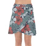 Seamless-floral-pattern-with-tropical-flowers Wrap Front Skirt