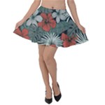 Seamless-floral-pattern-with-tropical-flowers Velvet Skater Skirt