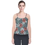 Seamless-floral-pattern-with-tropical-flowers Velvet Spaghetti Strap Top