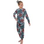 Seamless-floral-pattern-with-tropical-flowers Kids  Long Sleeve Set 