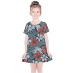Seamless-floral-pattern-with-tropical-flowers Kids  Simple Cotton Dress