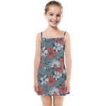Seamless-floral-pattern-with-tropical-flowers Kids  Summer Sun Dress