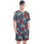 Seamless-floral-pattern-with-tropical-flowers Men s Mesh Tee and Shorts Set