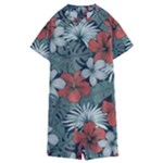 Seamless-floral-pattern-with-tropical-flowers Kids  Boyleg Half Suit Swimwear