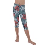Seamless-floral-pattern-with-tropical-flowers Kids  Lightweight Velour Capri Leggings 