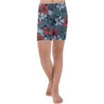 Seamless-floral-pattern-with-tropical-flowers Kids  Lightweight Velour Capri Yoga Leggings