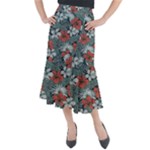 Seamless-floral-pattern-with-tropical-flowers Midi Mermaid Skirt