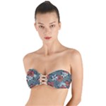 Seamless-floral-pattern-with-tropical-flowers Twist Bandeau Bikini Top