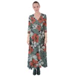 Seamless-floral-pattern-with-tropical-flowers Button Up Maxi Dress