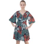 Seamless-floral-pattern-with-tropical-flowers Boho Button Up Dress