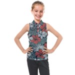 Seamless-floral-pattern-with-tropical-flowers Kids  Sleeveless Polo Tee