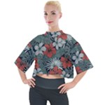 Seamless-floral-pattern-with-tropical-flowers Mock Neck Tee