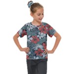 Seamless-floral-pattern-with-tropical-flowers Kids  Mesh Piece Tee