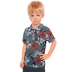 Seamless-floral-pattern-with-tropical-flowers Kids  Polo Tee