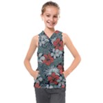 Seamless-floral-pattern-with-tropical-flowers Kids  Sleeveless Hoodie