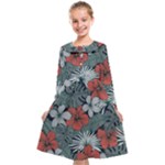 Seamless-floral-pattern-with-tropical-flowers Kids  Midi Sailor Dress