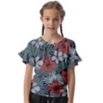 Seamless-floral-pattern-with-tropical-flowers Kids  Cut Out Flutter Sleeves
