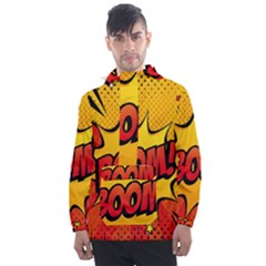 Explosion Boom Pop Art Style Men s Front Pocket Pullover Windbreaker by Wegoenart