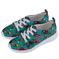 Vintage Colorful Insects Seamless Pattern Women s Lightweight Sports Shoes by Wegoenart